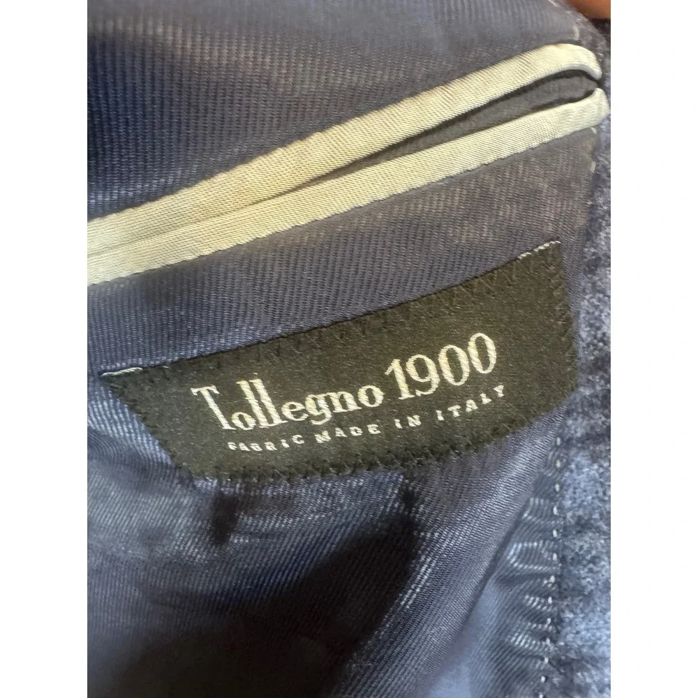 Tollegno 1900 Italy Grant King Wear Positano Blue Plaid Wool Blazer Men 48R